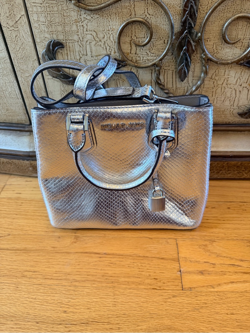 Michael Kors Metallic Silver Mini Satchel